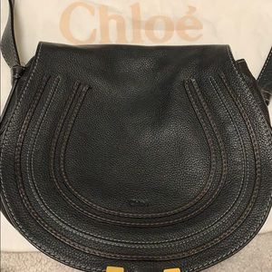 Chloe black Marcie crossbody shoulder bag.